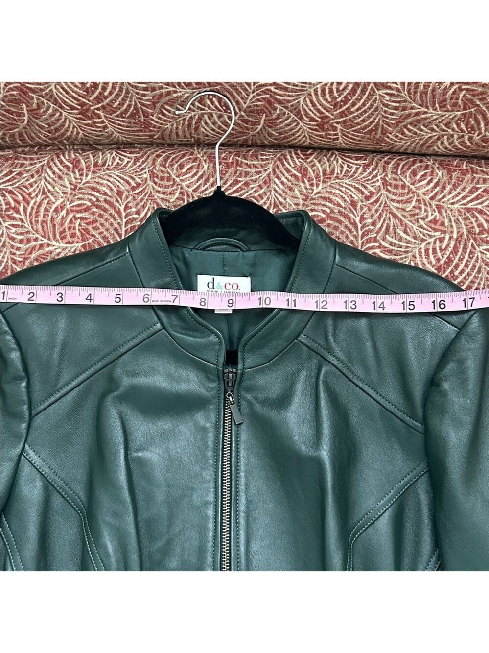 Denim & Co Women's Green Leather Jacket - Picture 12 of 13